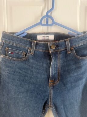 Tommy Jeans Medium Blue Denim Jeans with Contrast Stitching